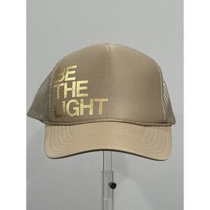 Otto Trucker Hat Unisex OSFM Tan Excellent Be The Light Gold Graphic Snapback